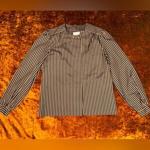 Vintage Striped Long Sleeve Blouse